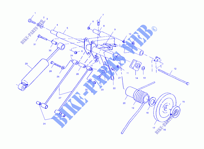 REAR TORQUE ARM   E99SS6DU (4948484848C004) for Polaris SKS 1999