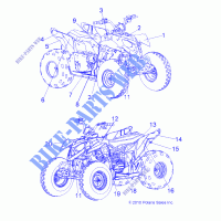 DECALS   A12KA09AD/AF (49ATVDECALSS11OUT90) for Polaris OUTLAW 90 2012