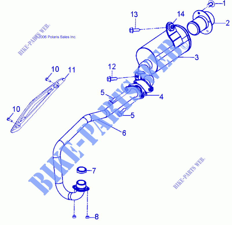 EXHAUST   A12KA09AD/AF (49ATVEXHAUST09OUT90) for Polaris OUTLAW 90 2012