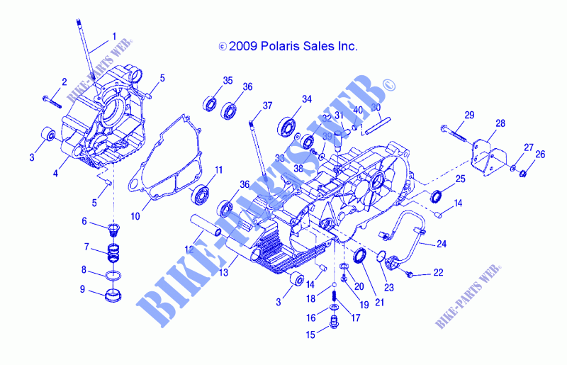 CRANKCASE   A12PB20AF (49ATVCRANKCASE10PHX) for Polaris PHOENIX 200 2012