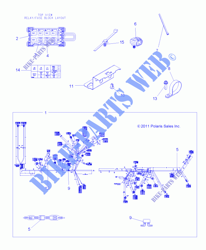 WIRE HARNESS   A12ZN55AA/AQ/AZ (49ATVHARNESS12SP550) for Polaris SPORTSMAN 550 2012