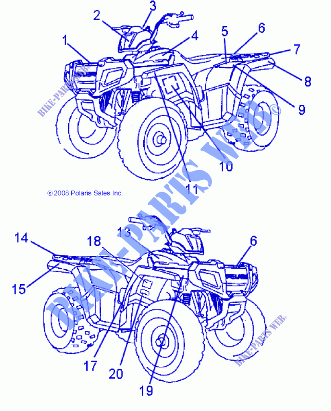 DECALS   A12FA09AA (49ATVDECALSS09SP90) for Polaris SPORTSMAN 90 2012