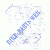 DECALS   A12ZN5EFF (49ATVDECALSS12SP550F) for Polaris SPORTSMAN FOREST 550 2012