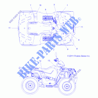 DECALS   A12MH50FF/FX/FY (49ATVDECALSS12SP500F) for Polaris SPORTSMAN FOREST 500 2012