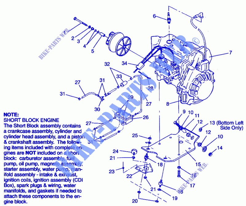 ENGINE MOUNTING WIDETRAK GT 0962061 AND EUROPEAN WIDETRAK GT E962061 (4931623162C003) for Polaris WIDETRAK 1996