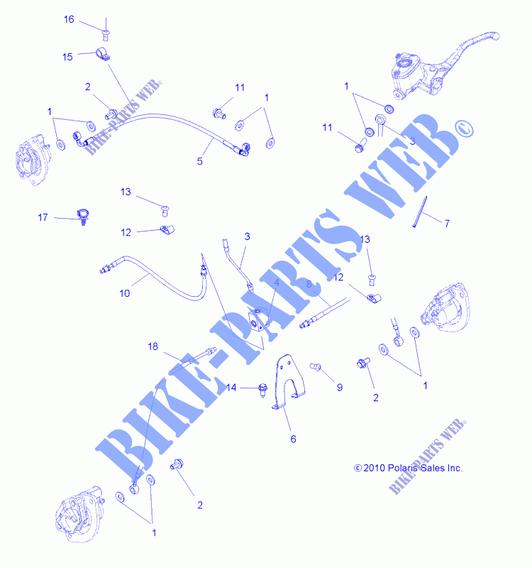 BRAKE LINES   A12DN5EAF/EAR (49ATVBRAKELINE11SPEPS550) for Polaris SPORTSMAN TOURING EPS 550 2012