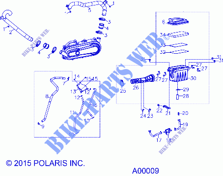 ENGINE, AIR INTAKE SYSTEM   A16YAF11AA (A00009) for Polaris SPORTSMAN 110 2016
