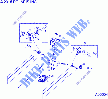STEERING, HANDLEBAR   A16YAF11AA (A00004) for Polaris SPORTSMAN 110 2016