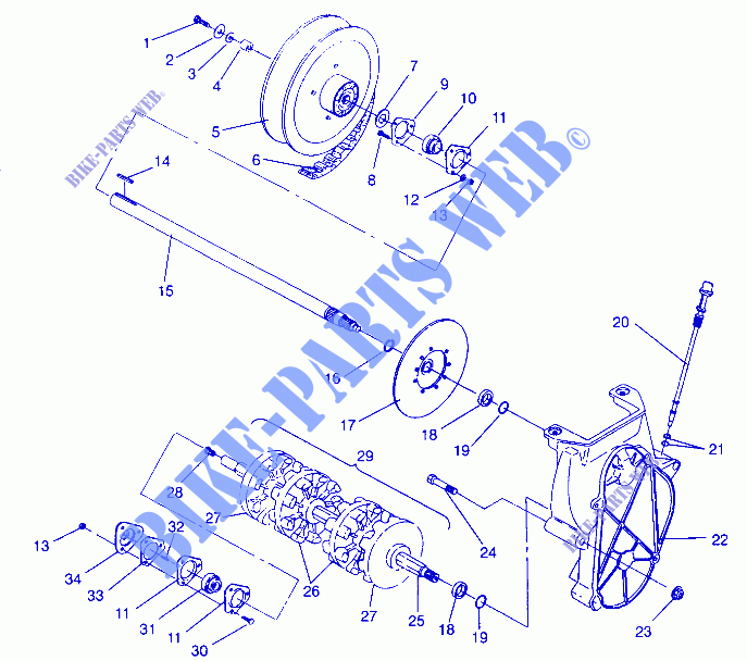 DRIVE TRAIN ASSEMBLY XLT SPECIAL (XTRA) 0946767 (4927112711018A) for Polaris OTHERS 1994