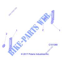 REAR BODYWORK REFLECTORS   A18S6S57C1/CL  for Polaris SPORTSMAN 6X6 570 BIG BOSS EPS TRACTOR 2018