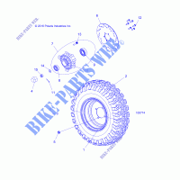WHEELS, FRONT TIRE AND BRAKE DISC   A18HAA15N7 (100774) for Polaris ACE 150 MD 2018
