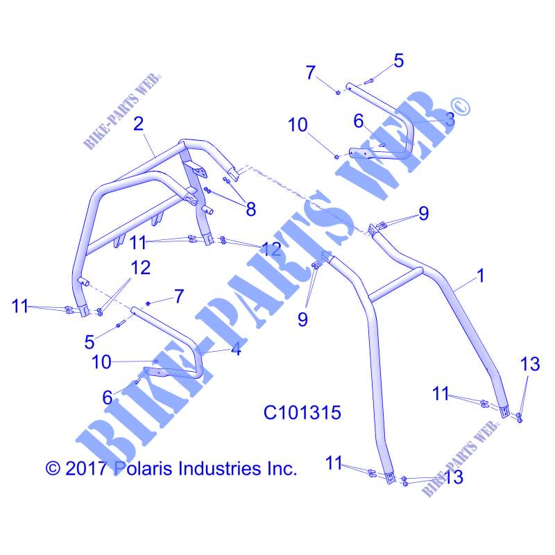 CHASSIS, CAB FRAME AND SIDE BARS   A18DAE57N5 (C101315) for Polaris ACE 570 EFI TRACTOR 2018