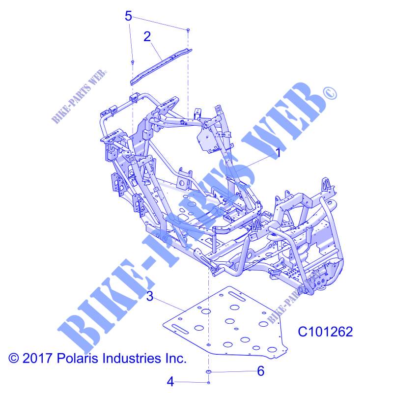 CHASSIS, MAIN FRAME AND SKID PLATE   A18DAE57N5 (C101262) for Polaris ACE 570 EFI TRACTOR 2018