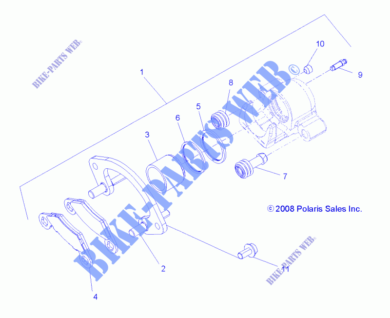 FRONT BRAKE CALIPER   A18SVE95FR  for Polaris SCRAMBLER XP 1000 EU 2018