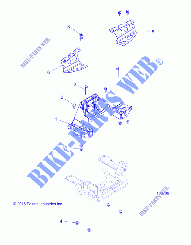 CHASSIS, BULKHEAD AND FRONT CAB SUPPORT   A18SXE95FR (100739) for Polaris SPORTSMAN XP 1000 EU 2018