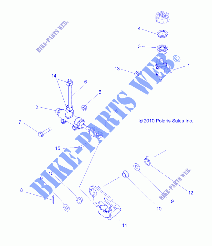 BRAKES, BRAKE PEDAL AND MASTER CYLINDER   A18SWE57B1 (49ATVBRAKEFOOT11SP500) for Polaris SPORTSMAN X2 570 EPS 2018