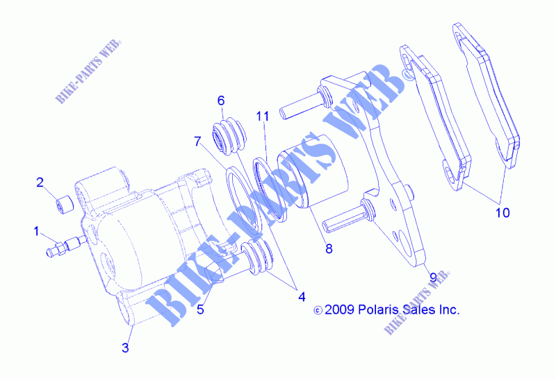 FRONT BRAKE CALIPER   A18SWE57B1 (49RGRCALIPER10) for Polaris SPORTSMAN X2 570 EPS 2018