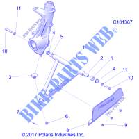 SUSPENSION, A ARM AND STRUT MOUNTING   A18SEA57F1/SEE57F1/7  for Polaris SPORTSMAN 570 EPS EU 2018