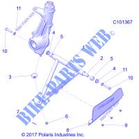 SUSPENSION, A ARM AND STRUT MOUNTING   A18SES57C1/C2/C5/C7/E1/E5/E7/T57C1/C7/E1/E7  for Polaris SPORTSMAN 570 EPS TRACTOR 2018