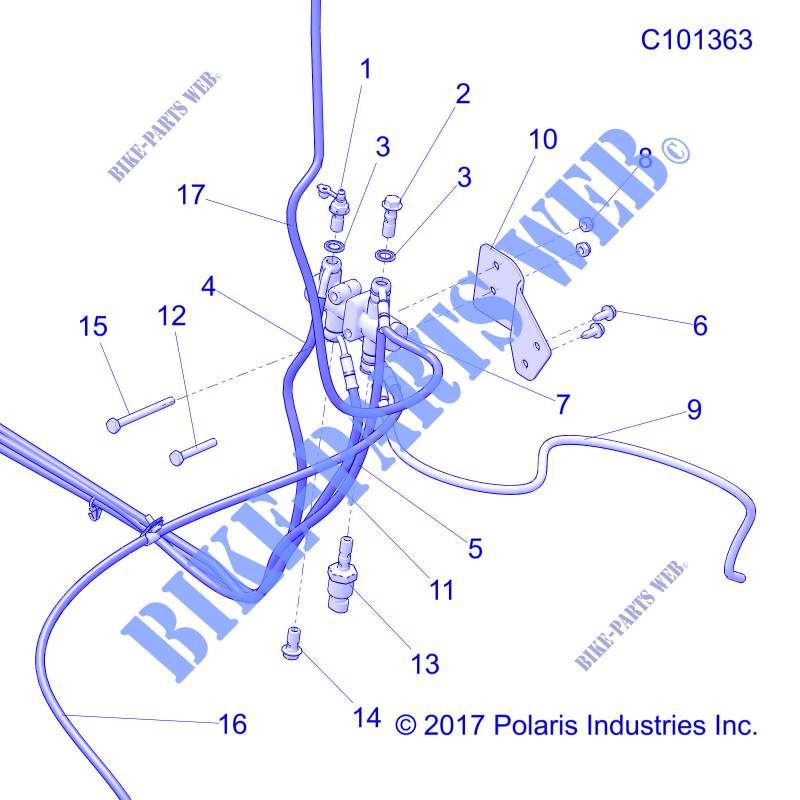 BRAKES, VALVE SYSTEM   A18SES57C1/C2/C5/C7/E1/E5/E7/T57C1/C7/E1/E7 (C101363) for Polaris SPORTSMAN 570 EPS TRACTOR 2018