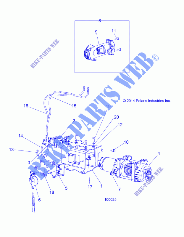 CHASSIS, WINCH   A18SES57C2 (100025) for Polaris SPORTSMAN 570 EPS TRACTOR 2018