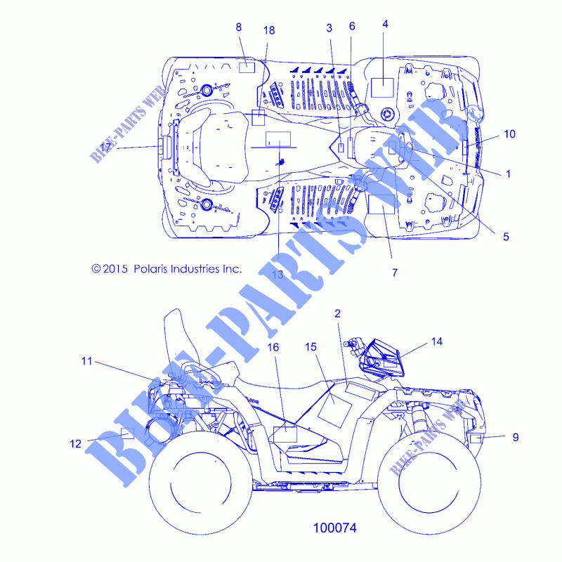 DECALS   A17SYE85AS (100074) for Polaris SPORTSMAN 850 TOURING SP 2017