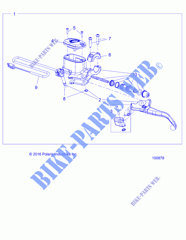 FRONT BRAKE BRAKE LEVER AND MASTER CYLINDER   A17SVE95AM  for Polaris SCRAMBLER XP 1000 2017