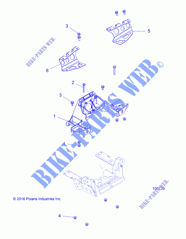 CHASSIS, BULKHEAD AND FRONT CAB SUPPORT   A17SXD95A9/SXE95AC/AL (100739) for Polaris SPORTSMAN XP 1000  2017