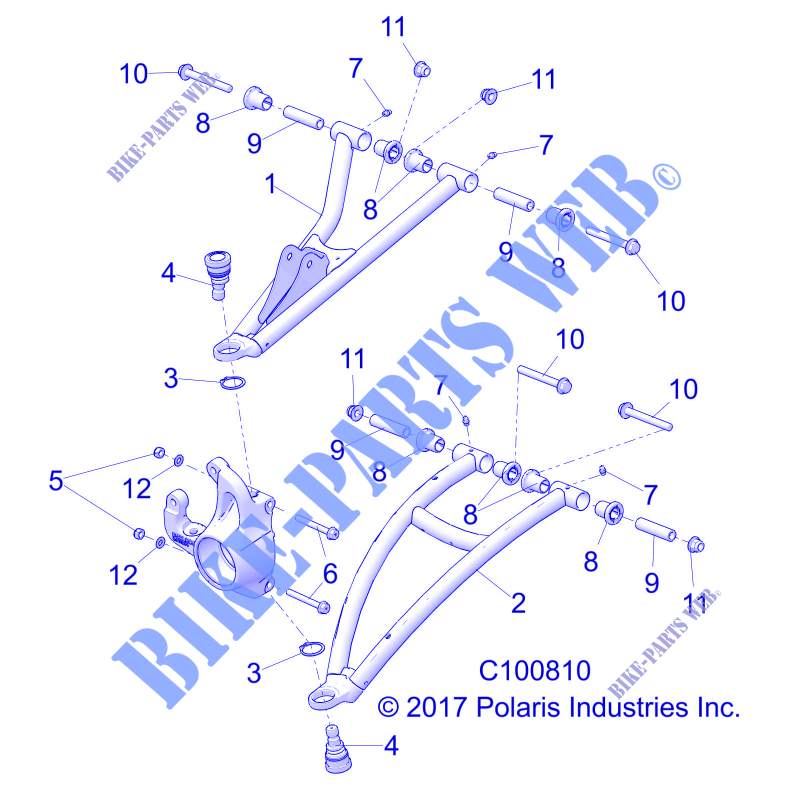 FRONT SUSPENSION A ARMS   A17SXD95A9/SXE95AC/AL (C100810) for Polaris SPORTSMAN XP 1000  2017