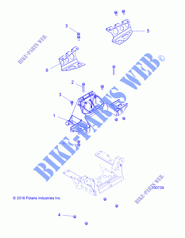 CHASSIS, BULKHEAD AND FRONT CAB SUPPORT   A17SXS95FL (100739) for Polaris SPORTSMAN XP 1000 ZUG 2017