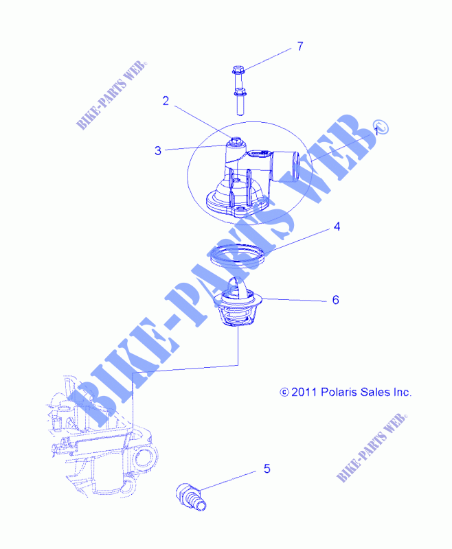 THERMOSTAT AND COVER   A16DAA57A5/A7/L2/E57A9/E57AM (49RGRTHERMO12RZR570) for Polaris ACE 570 EFI 2016