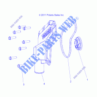 ENGINE, WATERPUMP IMPELLER AND COVER   A16DAH57A1 (49RGRWATERPUMP12RZR570) for Polaris ACE 570 EFI HD 2016