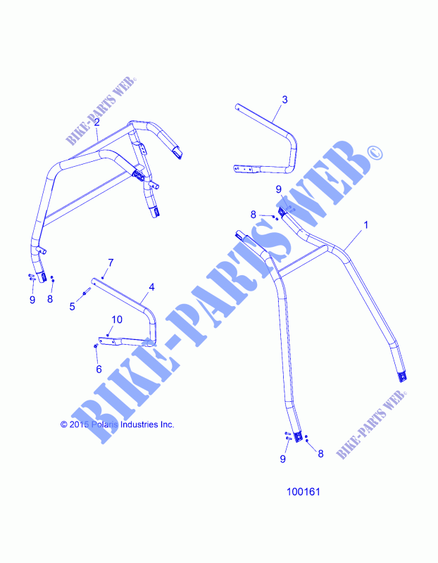 CHASSIS, CAB FRAME AND SIDE BARS   A16DAH57A1 (100161) for Polaris ACE 570 EFI HD 2016