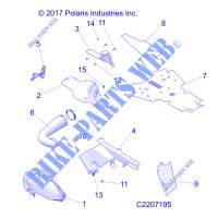 BODY PANELS / HEAT SHIELDS   A 17 01 B APPLIES TO 2016 SPORTSMAN 850/1000 HIGH LIFTER MODELS AFTER SAFETY RECALL A 17 01 B HAS BEEN COMPLETED  (C2207195) for Polaris SPORTSMAN 1000 HL 2016