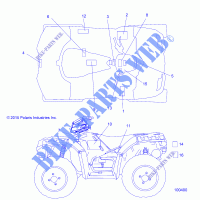 DECALS   A16SXS95CK/CG/T95C2 (100400) for Polaris SPORTSMAN XP 1000 TRACTOR 2016