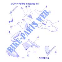 BODY PANELS / HEAT SHIELDS   A 17 01 B APPLIES TO 2016 SPORTSMAN 850/1000 HIGH LIFTER MODELS AFTER SAFETY RECALL A 17 01 B HAS BEEN COMPLETED  (C2207195) for Polaris SPORTSMAN 850 HL  2016