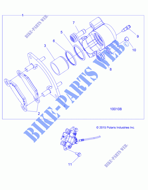FRONT BRAKE CALIPER   A16SXN85A3  for Polaris SPORTSMAN 850 HL  2016