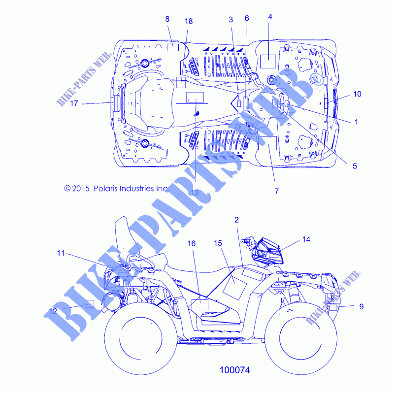 DECALS   A16SYE85AS (100074) for Polaris SPORTSMAN TOURING 850 SP 2016