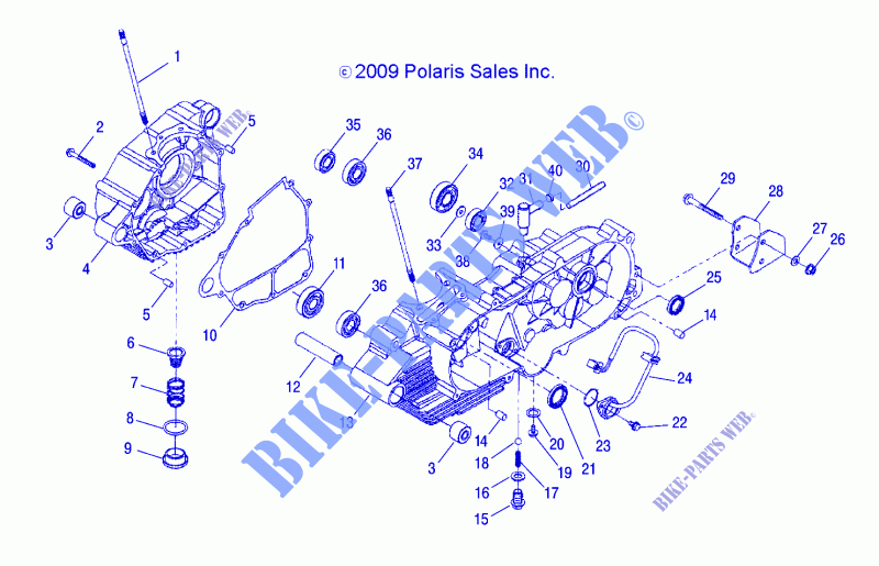 CRANKCASE   A11PB20AB (49ATVCRANKCASE10PHX) for Polaris PHOENIX 200 2011