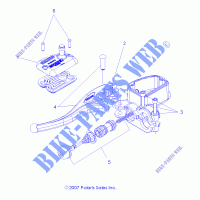 FRONT BRAKE BRAKE LEVER AND MASTER CYLINDER   A11NG50AA (49ATVMCLH08SCRAM) for Polaris SCRAMBLER 2011