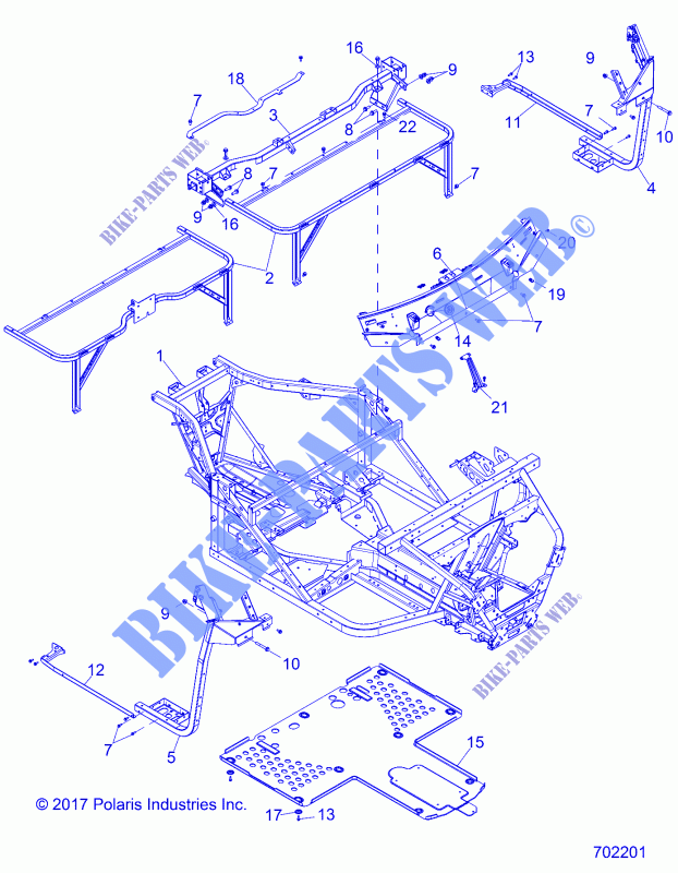 CHASSIS, MAIN FRAME   D18B3/4PD1AJ (702204) for Polaris BRUTUS HD PTO DELUXE DIESEL 2018