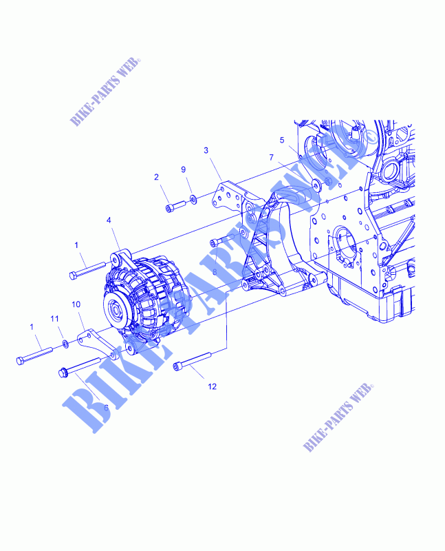 ENGINE, ALTERNATOR   D18B3/4PD1AJ (49BRUTUSALTERNATOR15) for Polaris BRUTUS HD PTO DELUXE DIESEL 2018
