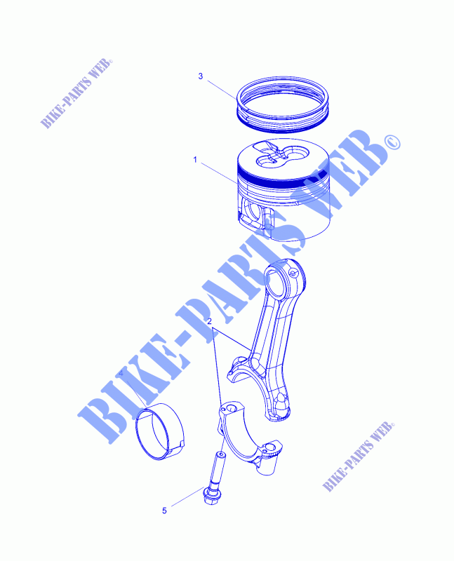 ENGINE, CONNECTING ROD AND PISTON SET   D18B3/4PD1AJ (49BRUTUSCONROD15DSL) for Polaris BRUTUS HD PTO DELUXE DIESEL 2018