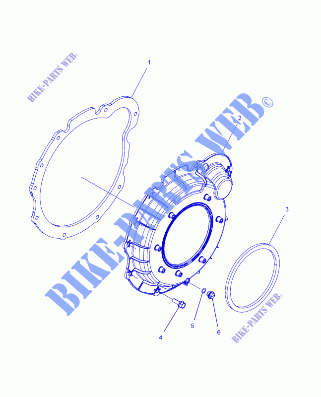 ENGINE, FLYWHEEL COVER   D18B3/4PD1AJ (49BRUTUSFLYWHEEL15DSL2) for Polaris BRUTUS HD PTO DELUXE DIESEL 2018