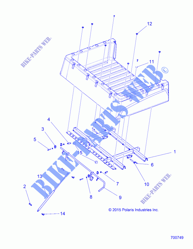 BODY, BOX MOUNTING   R18RMAE4N8 (700749) for Polaris RANGER EV MD 2018