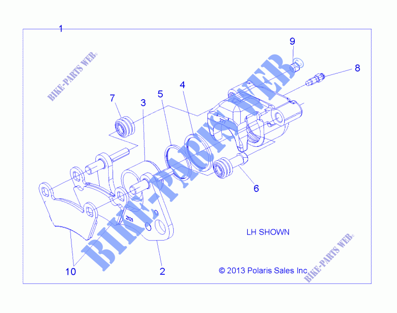 BRAKES, FRONT BRAKE CALIPER   R18RMA50B4/B1 (49RGRCALIPER14570) for Polaris RANGER 500 HDPE 2018