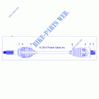 DRIVE TRAIN, REAR DRIVE SHAFT   R18RTE87F1/S87C1/F1 (49RGRSHAFTDRIVERR1332878) for Polaris RANGER XP 900 EPS  2018