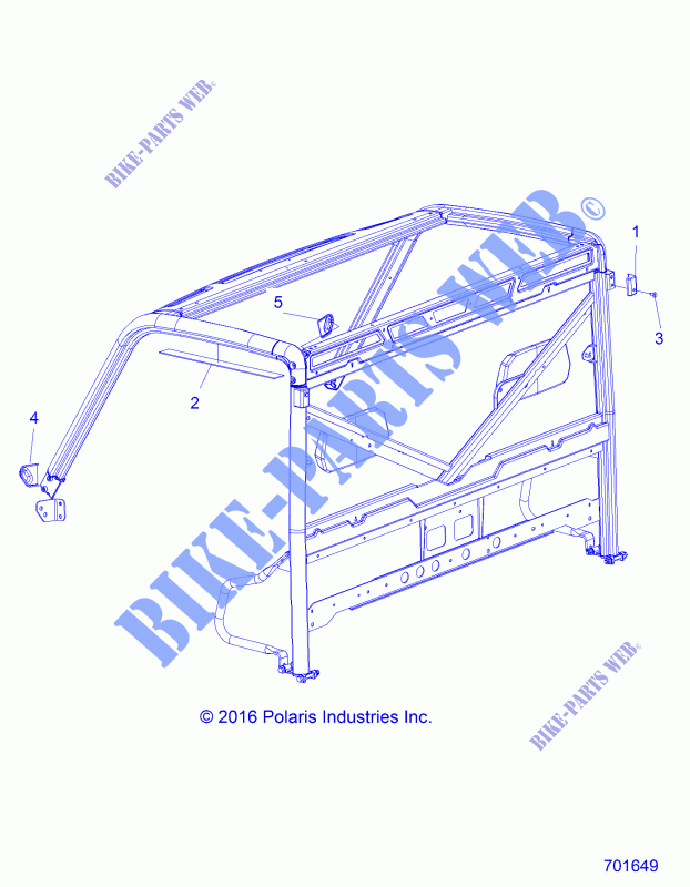 CHASSIS, CAB FRAME EDGE COVER   R17RTS87C1  (701649) for Polaris RANGER XP 900 EPS  2018