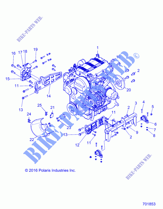 ENGINE, MOUNTING   R17RTED1F1/SD1C1 (701853) for Polaris RANGER 1000 DIESEL EU 2017