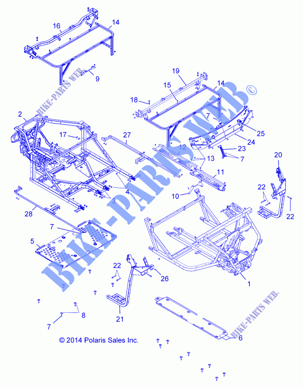 CHASSIS, FRAME   R17RVE99NY (49RGRCHASSIS15CREW) for Polaris RANGER XP CREW 1000 6P EPS NB/MD 2017